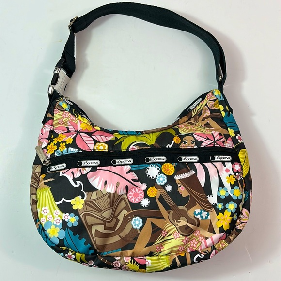 Lesportsac Handbags - LeSportsac Hawaiian themed bag w matching wristlet, EUC